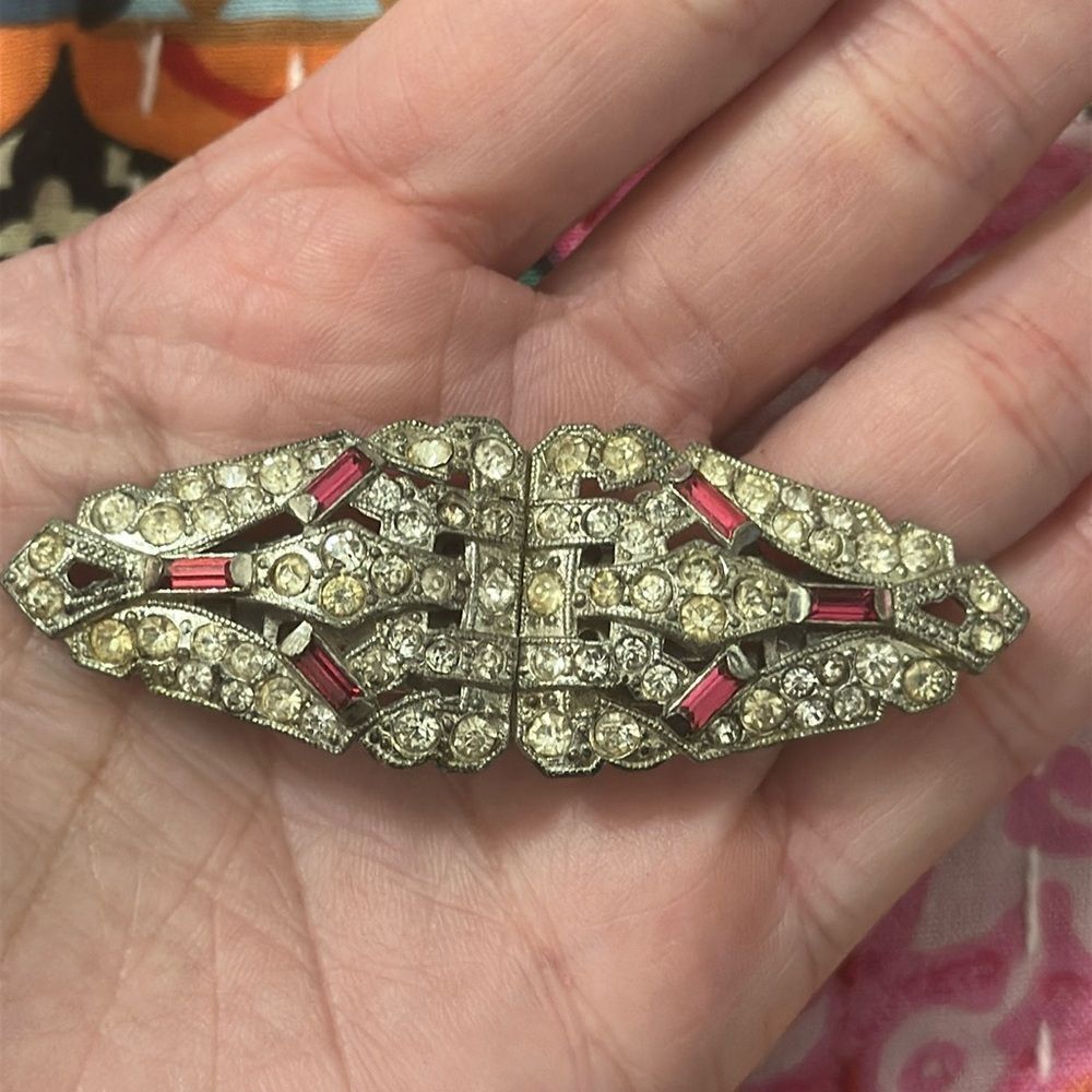 Signed Coro Duette VINTAGE 2 double dress clips brooch pin